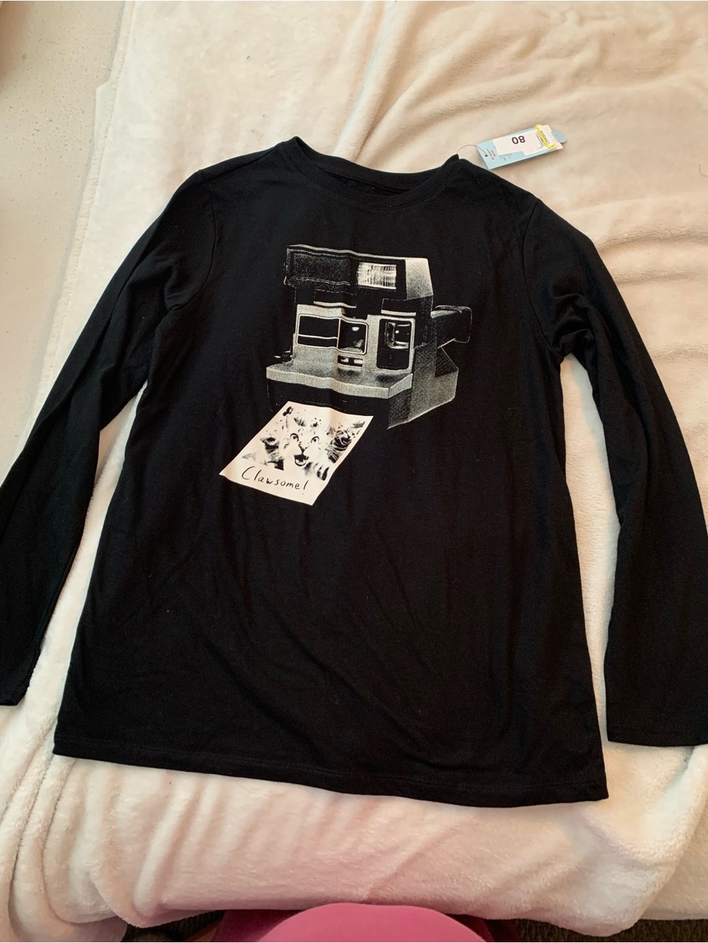 NWT-Cat & Jack Black Long Sleeve
Tee with Vintage Camera Graphic
Size XL 14
